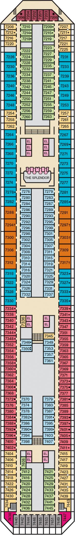 Carnival Splendor - Carnival Cruise Line - Deck 7 (Empress)