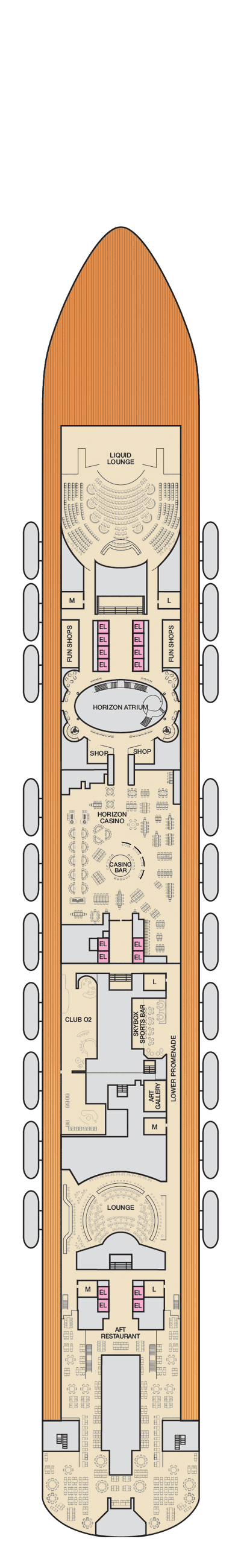 Carnival Horizon - Carnival Cruise Line - Deck 4 (Mezzanine)