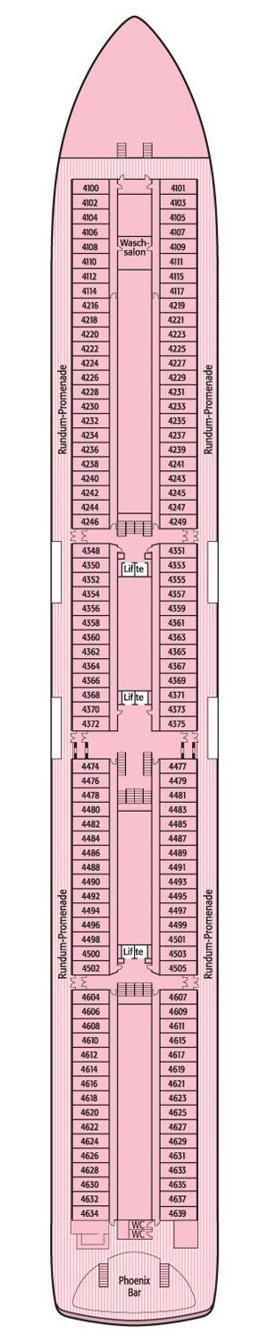 MS Artania - Phoenix Seereisen - Deck 4 (Saturn-Deck)