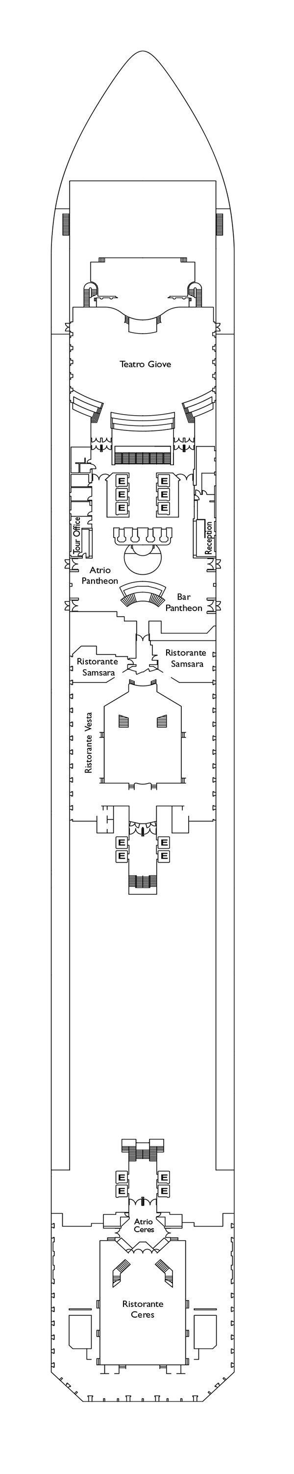 Costa Serena - Costa Kreuzfahrten - Deck 3 (Aries)