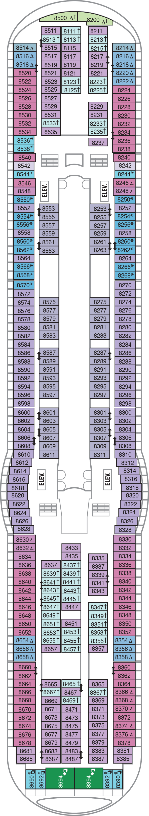 Adventure of the Seas - Royal Caribbean International - Deck 8