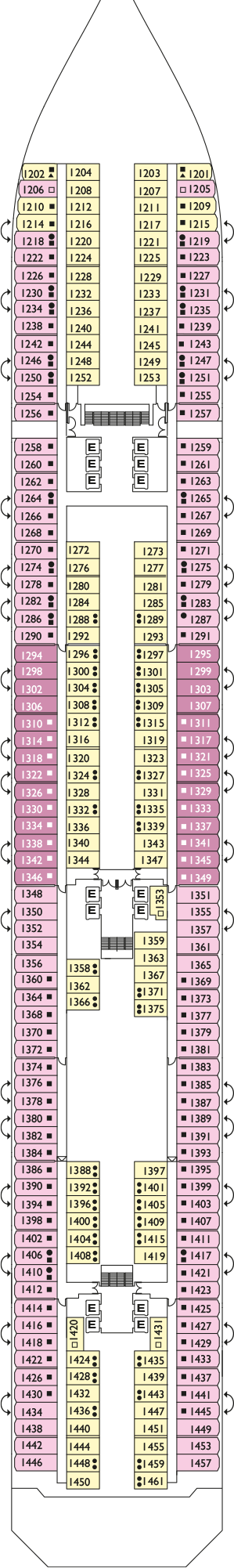 Costa Pacifica - Costa Kreuzfahrten - Deck 1 (Notturno)