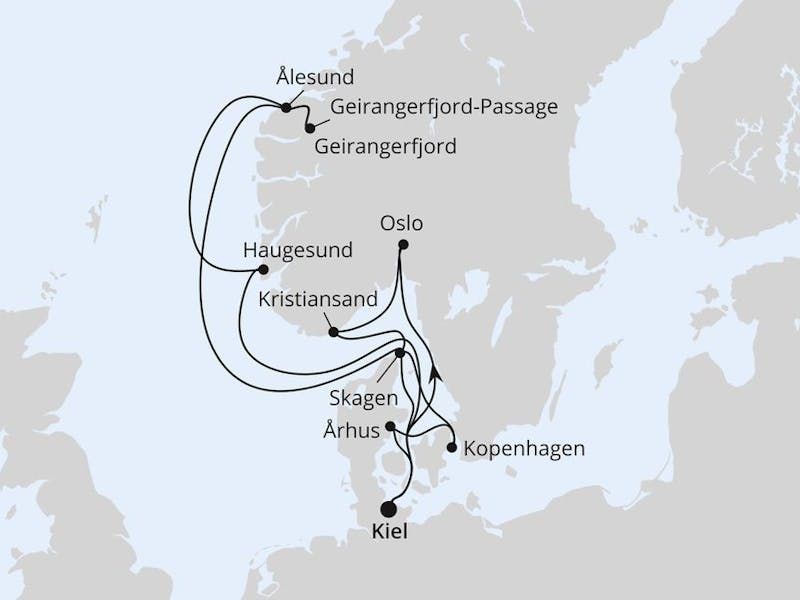Große Skandinavien-Reise ab Kiel