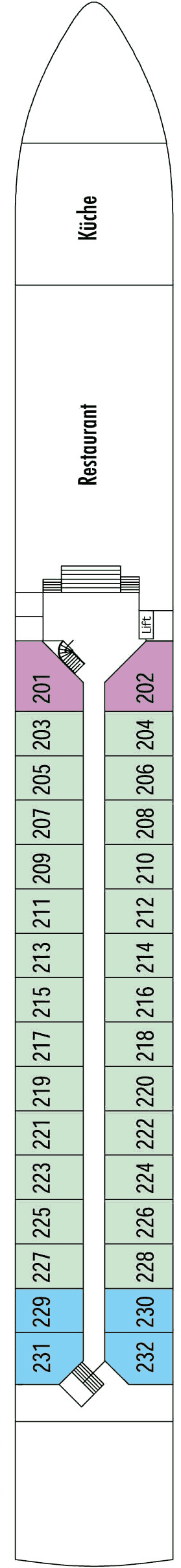MS VIVA TIARA - VIVA Cruises - Deck 2 (Rubin Deck)