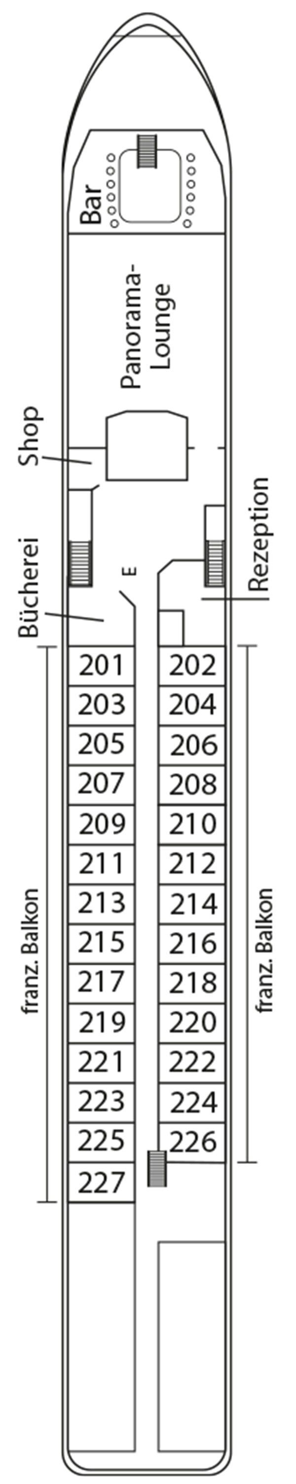 MS Swiss Crystal - Phoenix Flusskreuzfahrten - Deck 2 (Rubydeck)