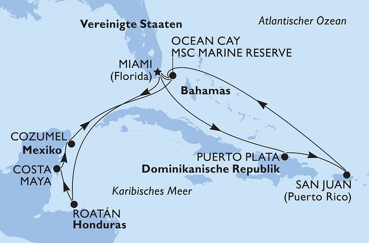 Impression zu Sommer 2026 - MSC World America - Karibische Traumroute