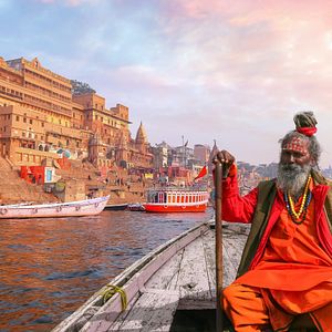 Gangesufer in Varanasi Indien