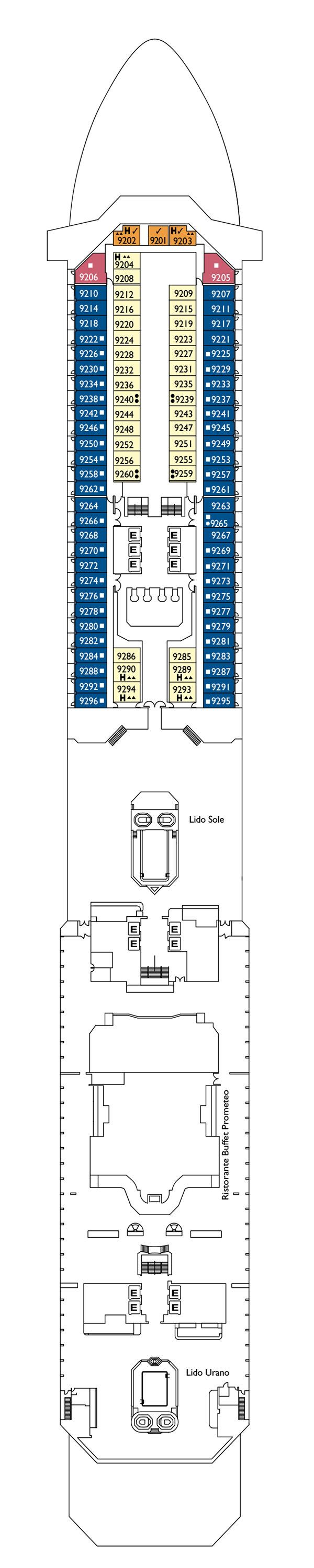 Costa Serena - Costa Kreuzfahrten - Deck 9 (Libra)