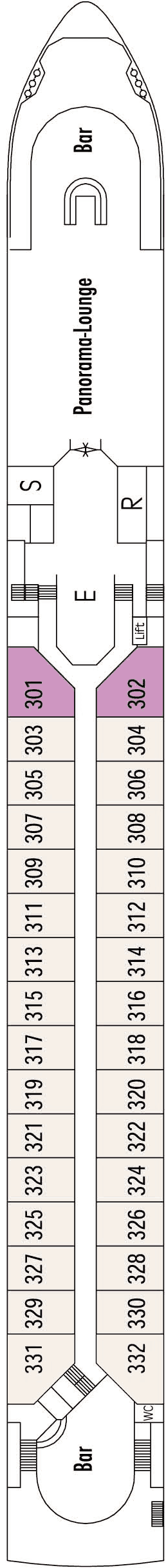 MS VIVA TIARA - VIVA Cruises - Deck 3 (Diamant Deck)