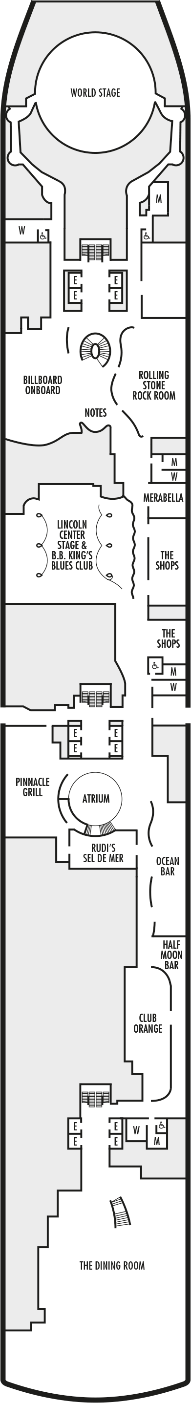 MS Rotterdam - Holland America Line - Deck 2 (PLAZA DECK)