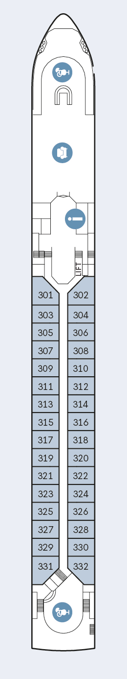 MS Swiss Gloria - GTA TOURISTIK - Deck 3 (Oberdeck)
