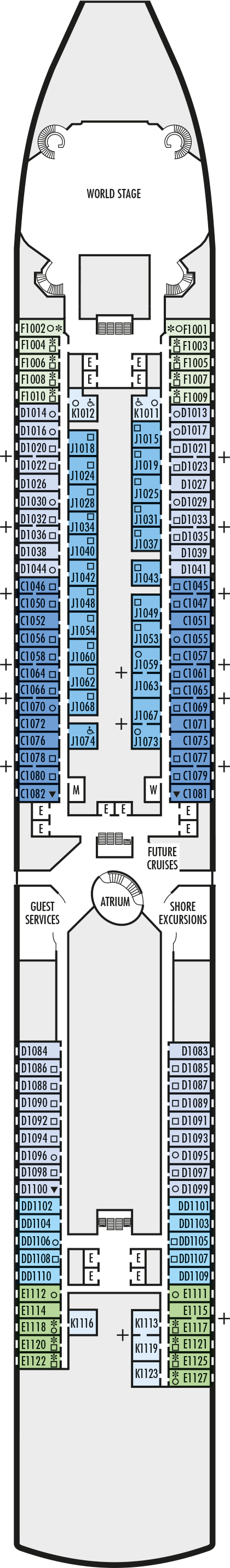 MS Noordam - Holland America Line - Deck 1 (Main Deck)