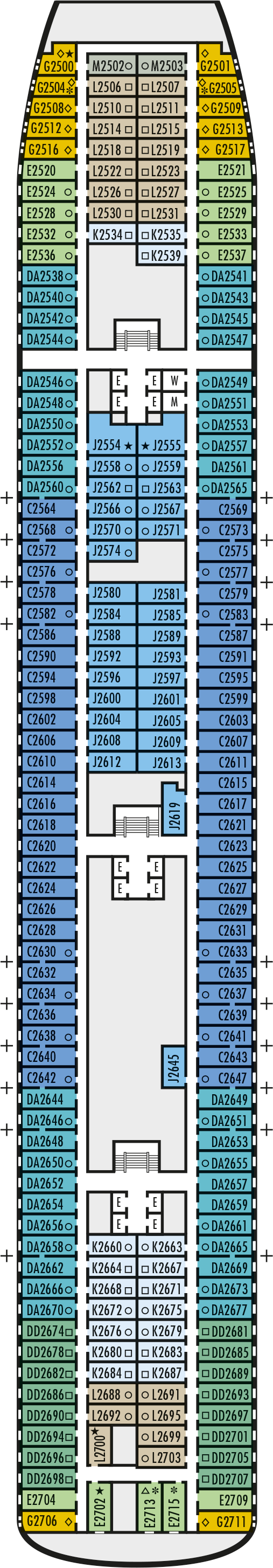 MS Zaandam - Holland America Line - Deck 2 (Main Deck)
