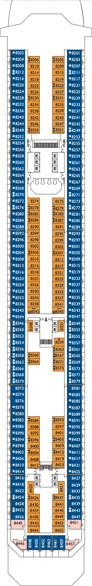 Costa Pacifica - Costa Kreuzfahrten - Deck 8 (Ludwig)