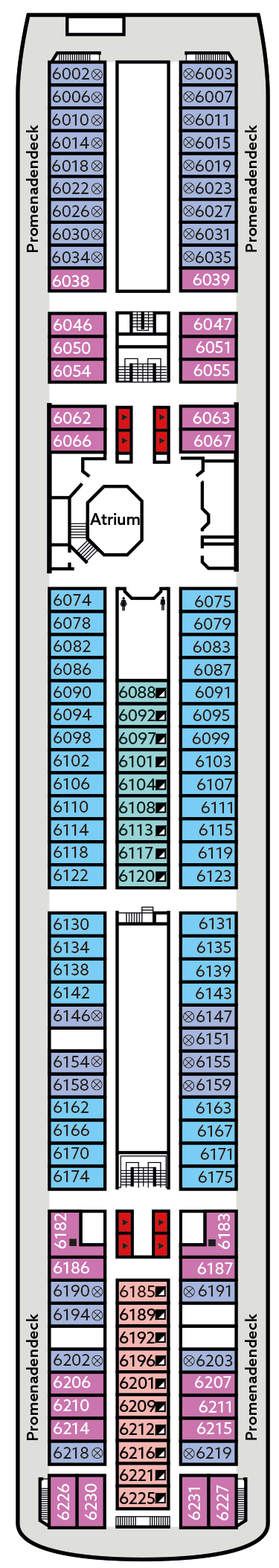 Vasco da Gama - Nicko Cruises Hochsee - Deck 6 (Promenade Deck)
