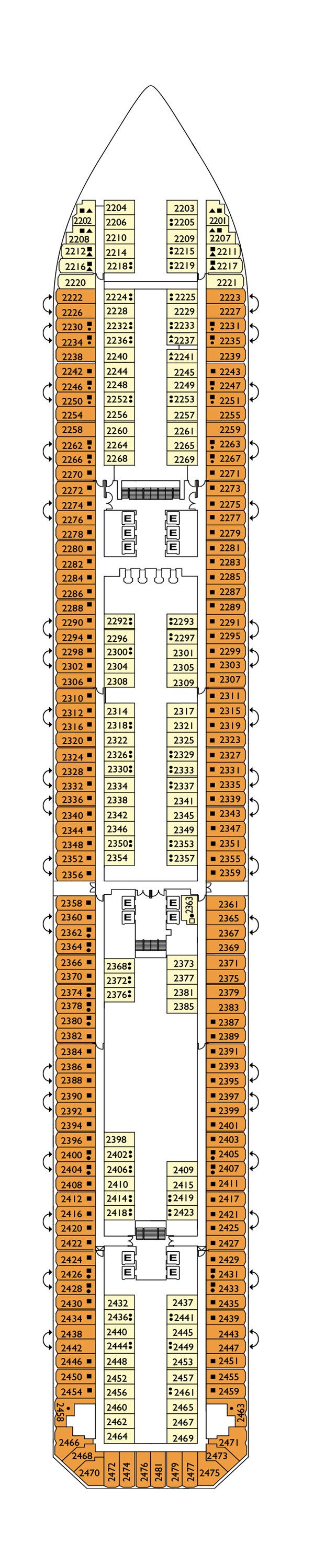 Costa Serena - Costa Kreuzfahrten - Deck 2 (Cassiopea)