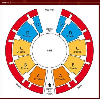 Der Sitzplan Chapiteau Espace Fontvielle