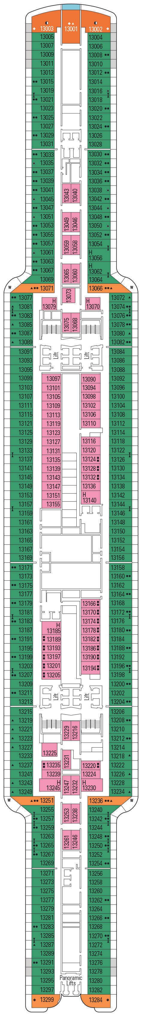 MSC Seashore - MSC Cruises - Deck 13 (Rotes Kliff)
