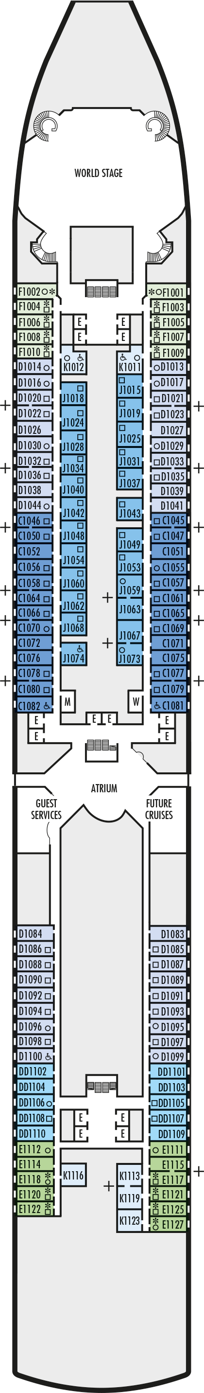 MS Oosterdam - Holland America Line - Deck 1 (Main Deck)