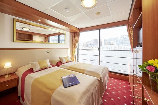 MS Elegant Lady - Plantours Flusskreuzfahrten - Zweibett außen, französischer Balkon, Oberdeck, achtern (EK03)
