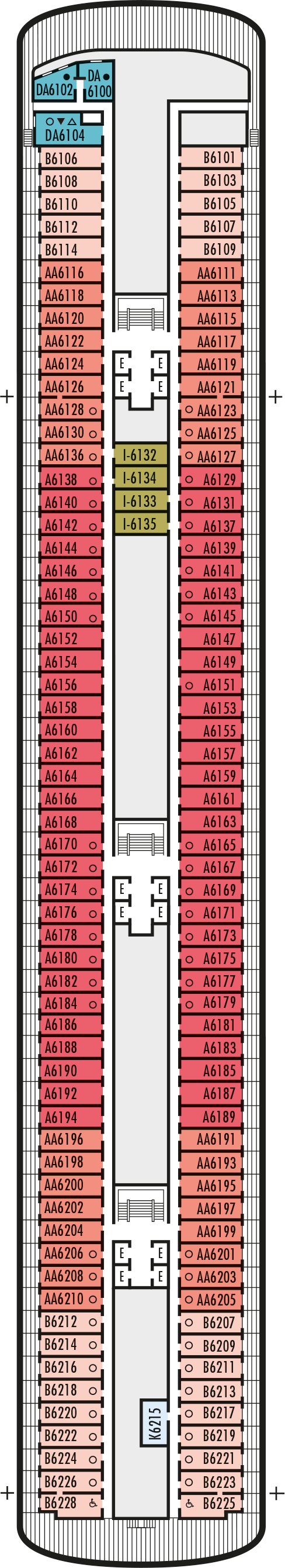 MS Volendam - Holland America Line - Deck 6 (Verandah Deck)