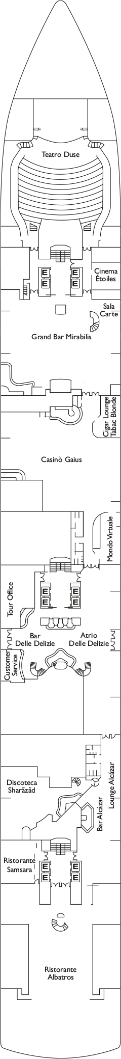 Costa Deliziosa - Costa Kreuzfahrten - Deck 2 (Gardenia)
