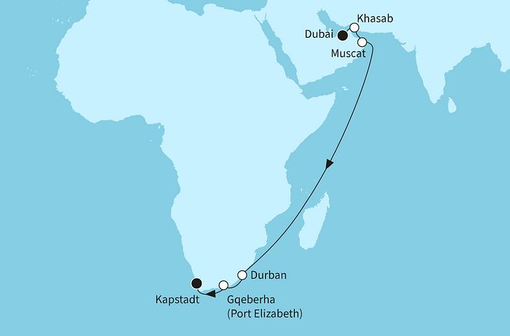Impressionn zu Transreisen 2026 - Mein Schiff 4 oder Mein Schiff 5 - Auszeit zwischen den Kontinenten