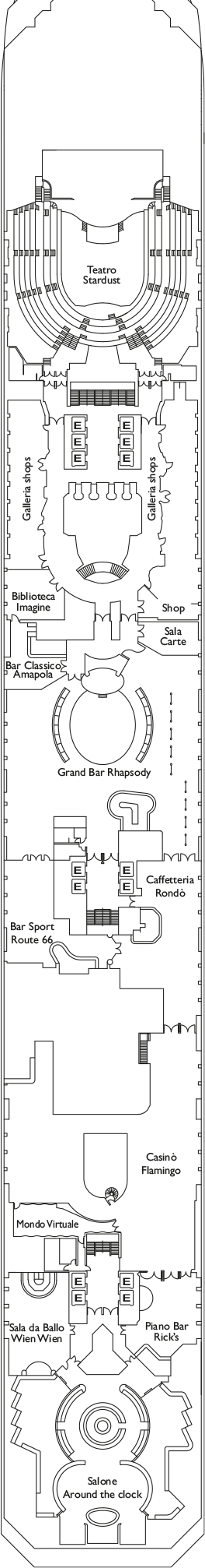 Costa Pacifica - Costa Kreuzfahrten - Deck 5 (Swing)