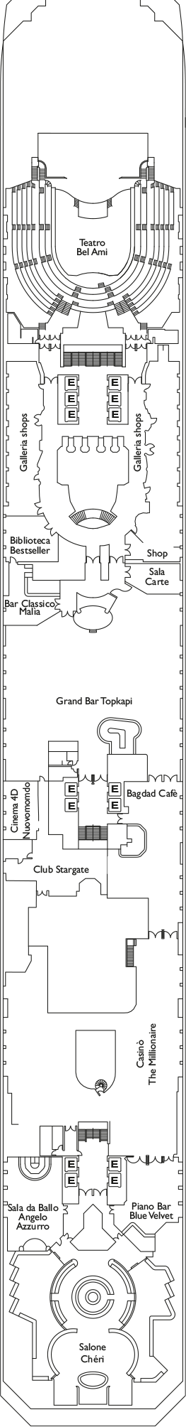 Costa Fascinosa - Costa Kreuzfahrten - Deck 5 (Aida)