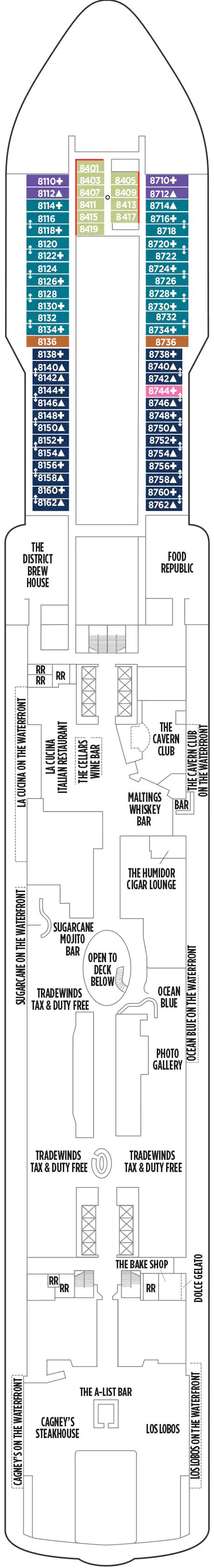 Norwegian Bliss - Norwegian Cruise Line - Deck 8 (Deck 8)