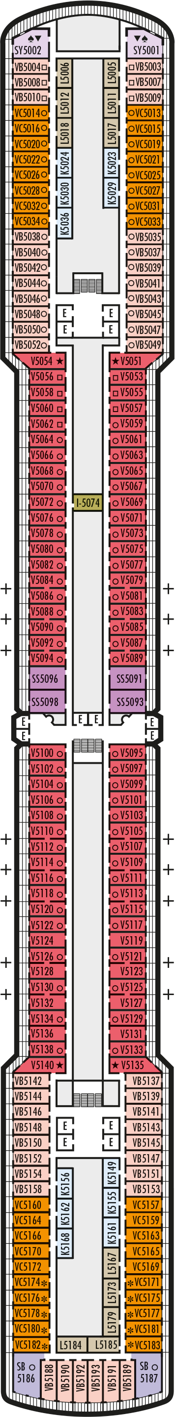 MS Eurodam - Holland America Line - Deck 5 (Verandah)