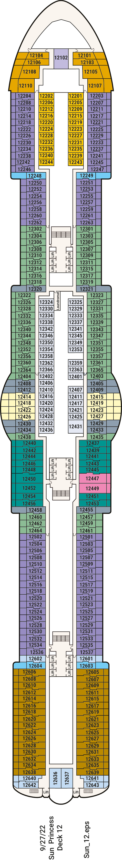 Sun Princess - Princess Cruises - Deck 12 (Deck 12)