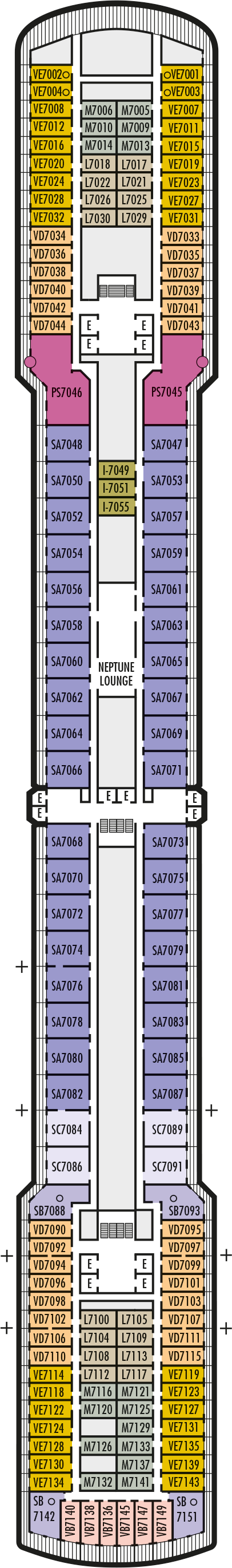 MS Oosterdam - Holland America Line - Deck 7 (Rotterdam Deck)