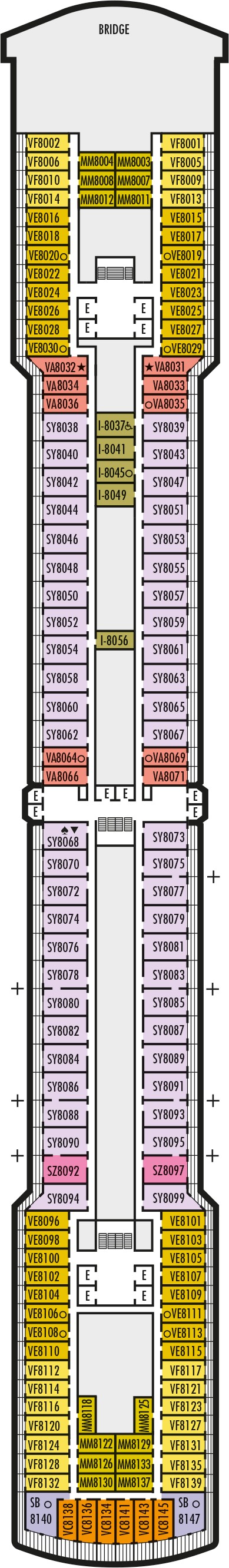 MS Oosterdam - Holland America Line - Deck 8 (Navigation Deck)