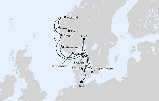  Große Skandinavien-reise ab Kiel