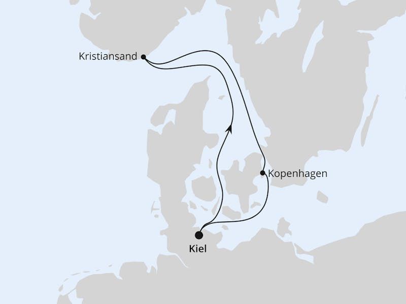 Kurzreise nach Kristiansand & Kopenhagen ab Kiel