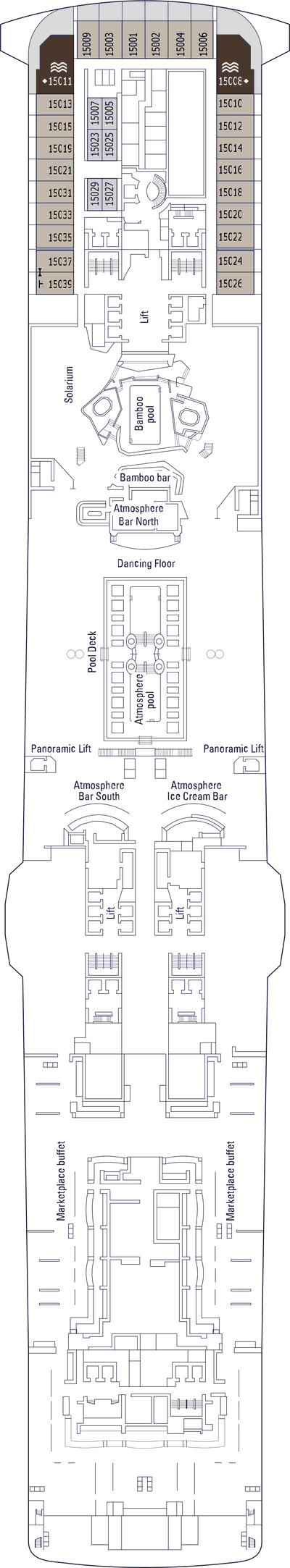 MSC Meraviglia - MSC Cruises - Deck 15 (Deck 15)