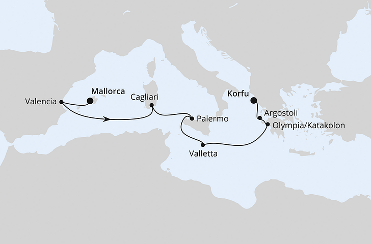 Impression zu AIDA Sommer 2026 - AIDAblu - Spanien, Italien & Griechenland