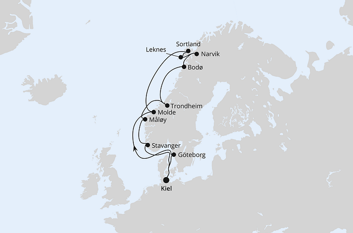 Impression zu Sommer 2027 - AIDAbella - Norwegen mit Lofoten & Vesterålen