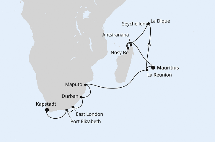 Impressionn zu AIDA Weihnachten & Silvester 25/26 - AIDAstella - Südafrika, Seychellen, Mauritius & Madagaskar