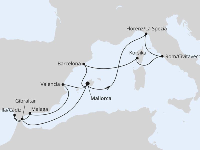  Feiertagsreise im Mittelmeer ab Mallorca
