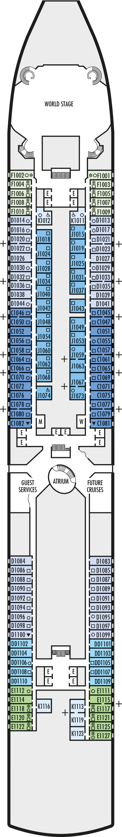MS Zuiderdam - Holland America Line - Deck 1 (Main Deck)