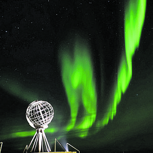 Nordkap im Polarlicht