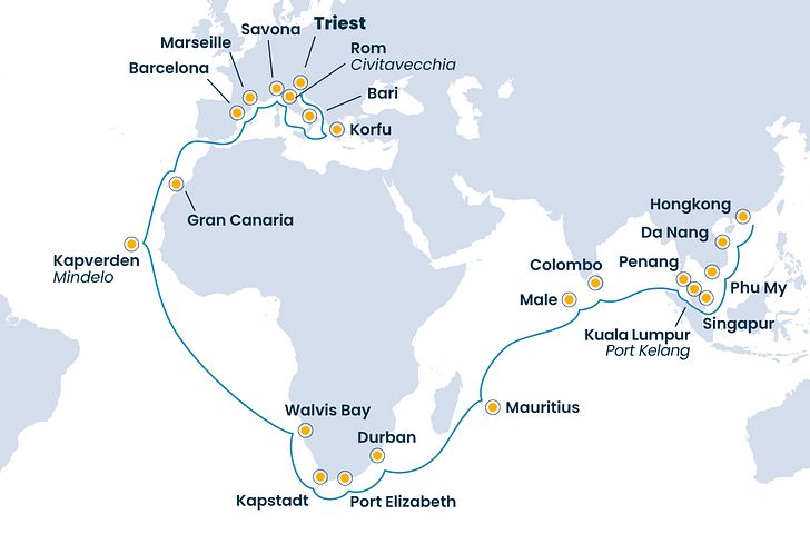 Impressionn zu Costa Kreuzfahrten - Costa Deliziosa - Weltreise 2026 - Von Hongkong nach Triest