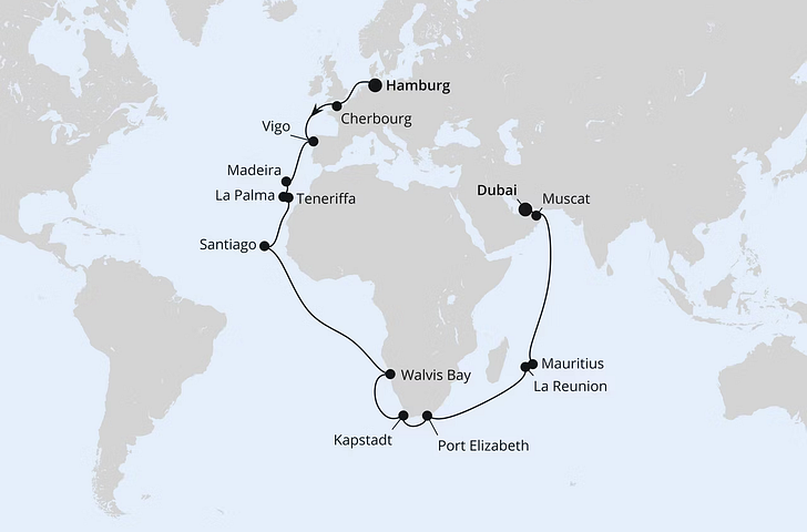Impression zu AIDA Winter 2027/2028 - AIDAperla - Weltenbummler Kanaren, Südafrika & Mauritius