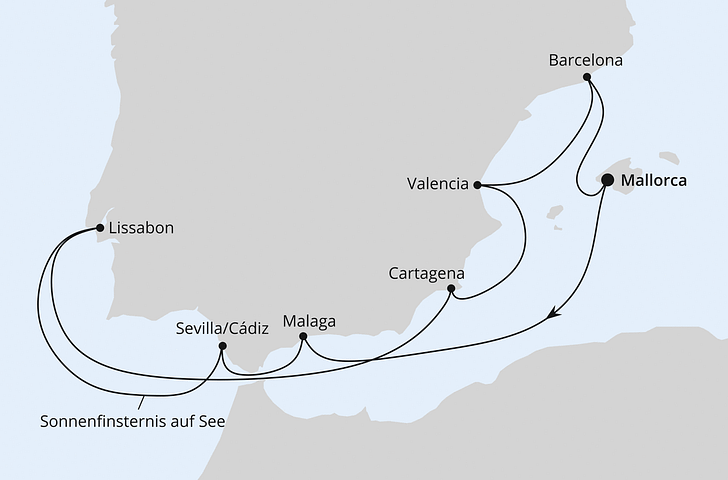 Impressionn zu Sommer 2027 - AIDAstella - Spanien & Portugal mit Sonnenfinsternis