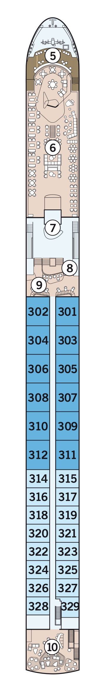 MS Amadeus Riva - Amadeus Flusskreuzfahrten - Deck 3 (Mozart-Deck)