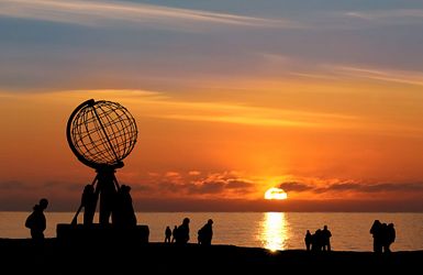 Nordkap bei Sonnenuntergang