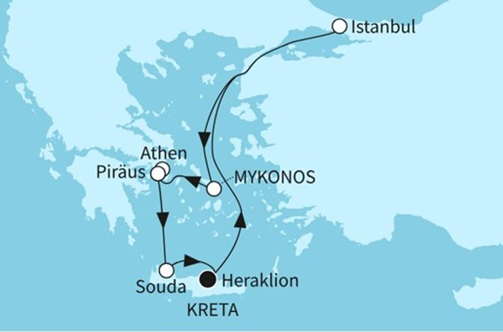 Impressionn zu Sommerferien 2026 - Mein Schiff 5 - Östliches Mittelmeer