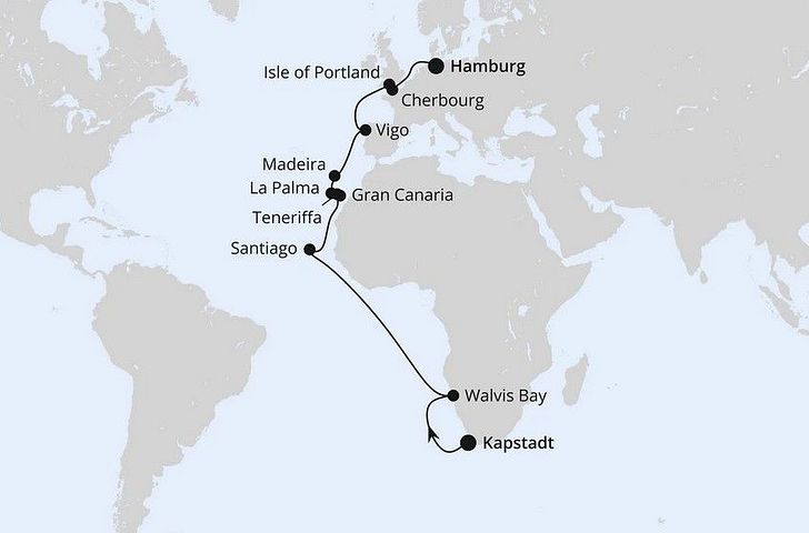 Impression zu AIDA Sommer 2028 - AIDAperla - Von Kapstadt nach Hamburg
